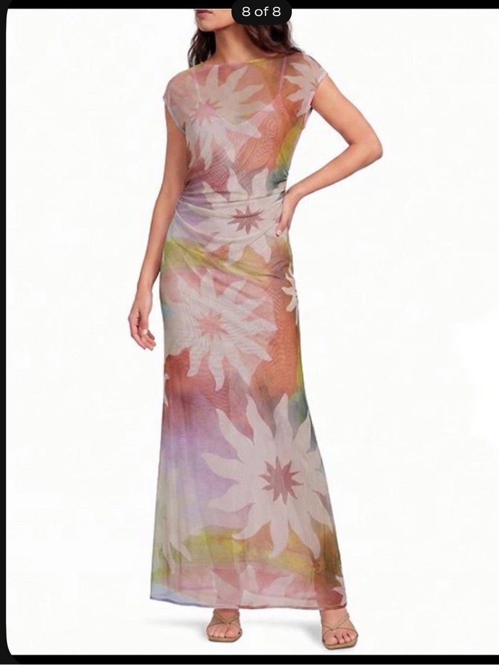 Never Fully Dressed Multicolor Floral Midi Dress in Pink, Purple, Green